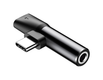 Baseus adapter L41 USB-C do USB-C jack 3,5 mm czarny