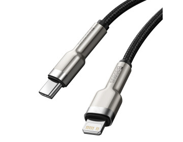 Baseus kabel Cafule Metal USB-C Lightning 0,25 m czarny 20W
