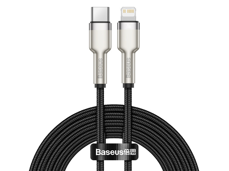 Baseus kabel Cafule Metal USB-C Lightning 2,0 m czarny 20W
