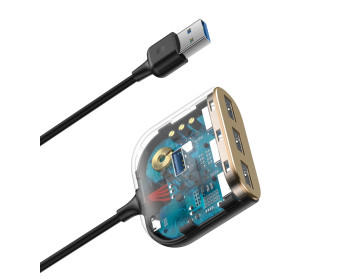 Baseus adapter HUB Square USB 3.0 do 4xUSB czarny