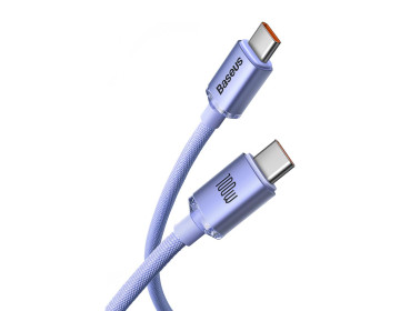 Baseus kabel Crystal Shine USB-C USB-C 2,0 m 100W fioletowy