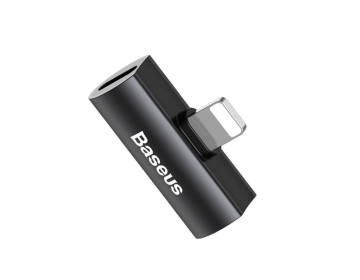 Baseus adapter audio/HF z iPhone Lightning 8-pin na 2x do iPhone Lightning 8-pin CAL46-01 czarny