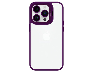 Futerał TP Kickstand case + szkło na aparat lens do iPhone 14 burgundowy