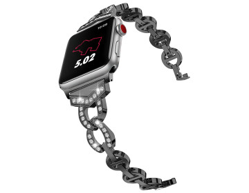 Pasek bransoletka do Apple Watch 38/40/41 wzór 3 czarna
