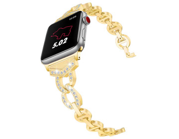 Pasek bransoletka do Apple Watch 38/40/41 wzór 3 złota