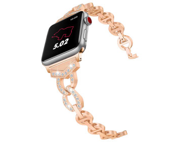 Pasek bransoletka do Apple Watch 42/44/45 wzór 3 różowozłota