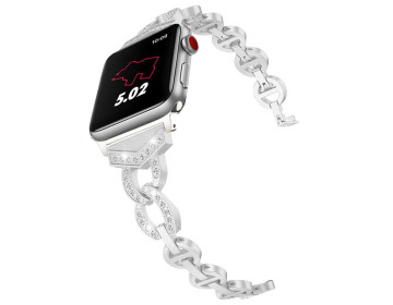 Pasek bransoletka do Apple Watch 42/44/45 wzór 3 srebrna