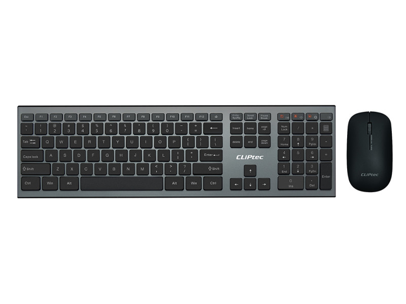 Cliptec Zestaw klawiatura multimedialna + mysz optyczna 1200DPI Slimline Air RZK350 bezprzewodowe czarne